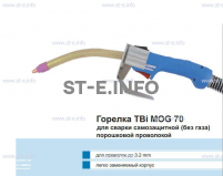 Сварочная горелка TBi MOG 70 (без корпуса) для сварки самозащитной порошковой проволокой (без газа) - st-e.info - Москва