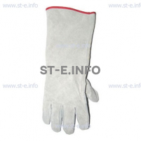 Перчатки-краги спилковые пятипалые серые с подложкой - st-e.info - Москва