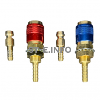 Комплект разъемов быстросъемных красный + синий с соединителем М6 - st-e.info - Москва