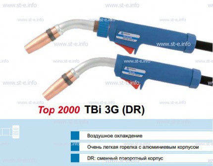 Горелка для полуавтоматической сварки TBi 3G-blue-ESG, с поворотным корпусом, длина 3 метра - msk.st-e.info – Москва
