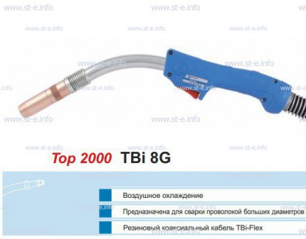 Горелка для полуавтоматической сварки TBI 8G-blue-RGZ, длина 3 метра - msk.st-e.info – Москва