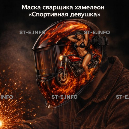 Маска сварщика хамелеон «Спортивная девушка» (YXE-718G PRO) - st-e.info - Москва